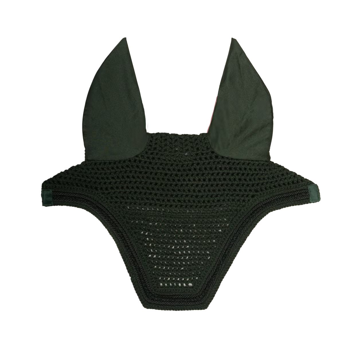 Kentucky Horsewear Wellington Fly Veil Velvet Mini Pearls in Pine Green.