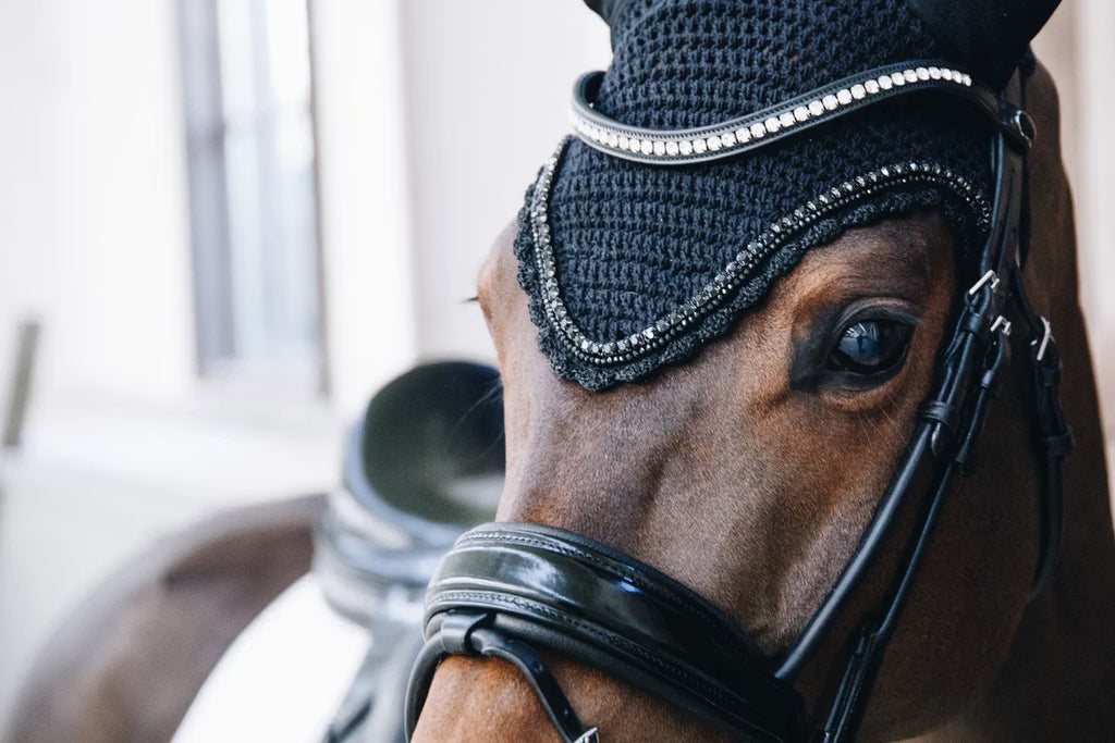 Kentucky Horsewear Wellington Fly Veil – Long Stone & Pearl