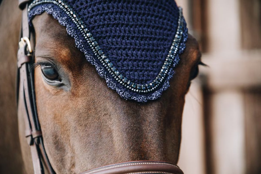 Kentucky Horsewear Wellington Fly Veil – Long Stone & Pearl