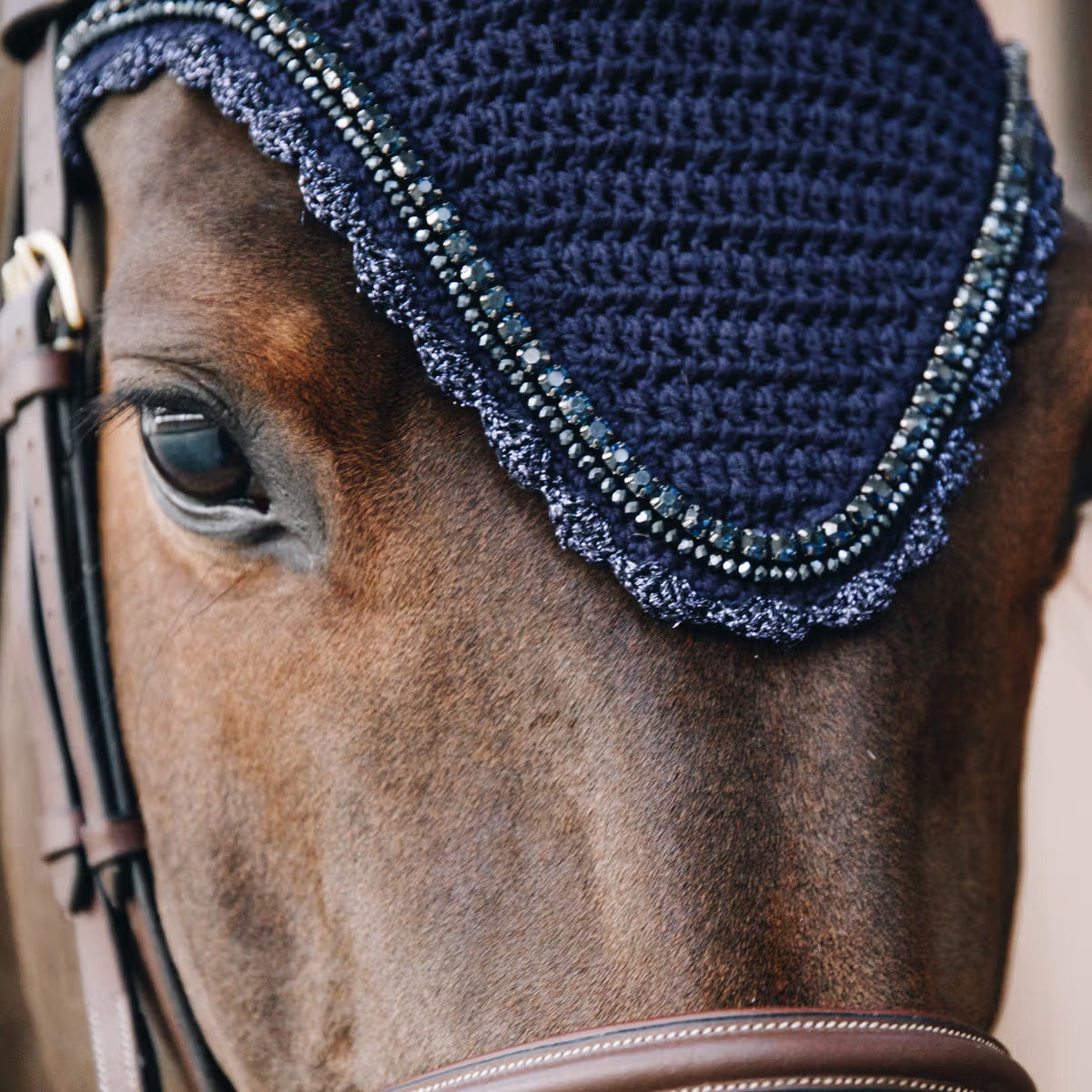 Kentucky Horsewear Long Stone and Pearl soundproof fly veil
